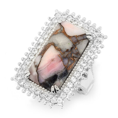 Anello in argento con Opale Mosaico Rosa (Dallas Prince Designs)