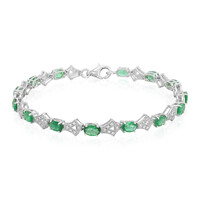 Bracciale in argento con Smeraldo Zambia