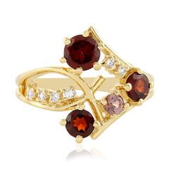 Anello in argento con Granato Mozambico