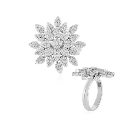 Anello in argento con Topazio Bianco