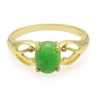 Anello da uomo placcato in oro con Crisoprasio Imperiale