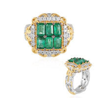 Anello in argento con Smeraldo Zambia (Gems en Vogue)