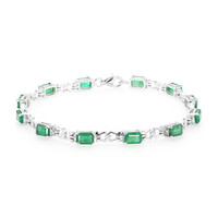 Bracciale in argento con Smeraldo Zambia