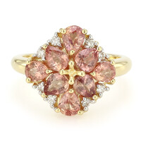 Anello in oro con Zaffiro Padparadscha (non riscaldato) (AMAYANI)