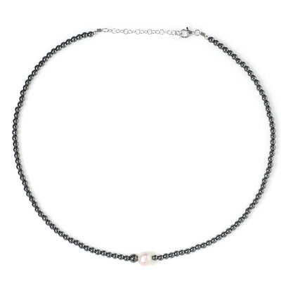 Collana in argento con Perla d'Acqua Dolce Bianca (Riya)