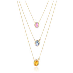 Collana in oro con Zaffiro Arancione Ban Ka Cha