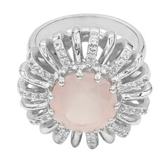 Anello in argento con Quarzo Rosa