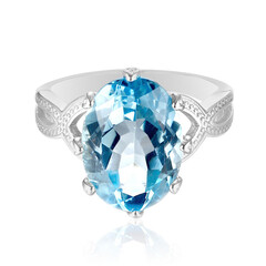 Anello in argento con Topazio Blu Cielo