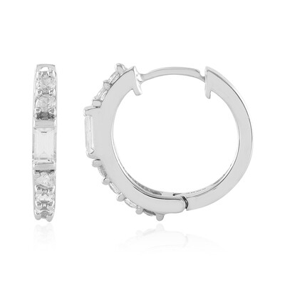 Orecchini in argento con Zaffiro Bianco (Adela Silber)