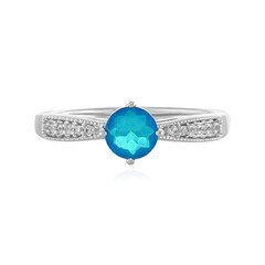 Anello in argento con Opale Blu dell'Etiopia