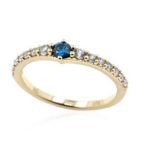 Anello in oro con Diamante Blu SI2