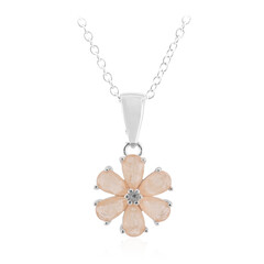Collana in argento con Quarzo pesca pastello