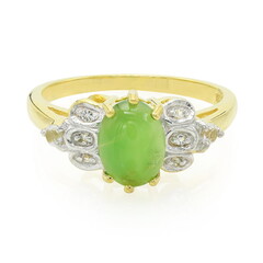 Anello placcato in oro con Crisoprasio Imperiale