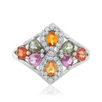 Anello in argento con Zaffiro Fancy