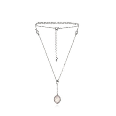 Collana in argento con Quarzo Rosa (dagen)