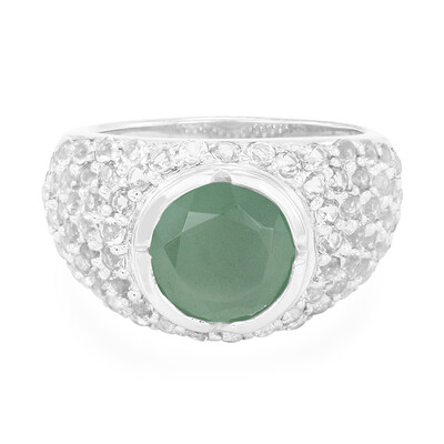 Anello in argento con Calcedonio Verde