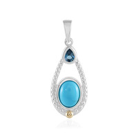 Ciondolo in argento con Turchese Sleeping Beauty (Granulieren)