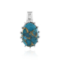 Ciondolo in argento con Turchese Ramato Blu Mohave (Faszination Türkis)