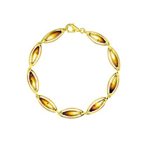 Bracciale placcato in oro con Ambra