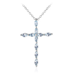Collana in argento con Topazio Blu Cielo