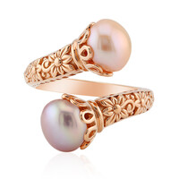 Anello in argento con Perla d'Acqua Dolce Porpora (TPC)