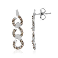 Orecchini in argento con Zircone Cognac
