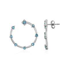 Orecchini in argento con Topazio Blu Svizzero