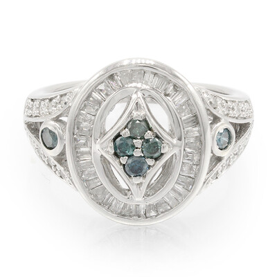 Anello in argento con Diamante Blu