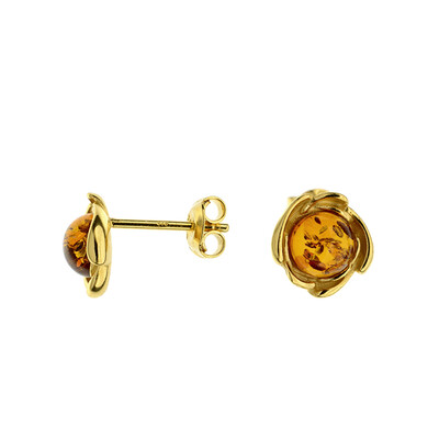 Orecchini placcati in oro con Ambra (dagen)