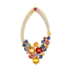 Ciondolo in argento con Zaffiro Fancy