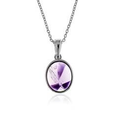 Collana in argento con Ametista Chevron