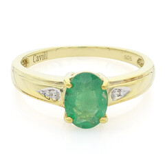Anello placcato in oro con Smeraldo Bahia