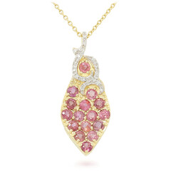 Collana in oro con Zaffiro Padparadscha (non riscaldato) (AMAYANI)