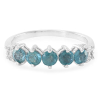 Anello in argento con Cianite Peacock