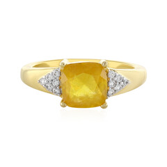 Anello in argento con Zaffiro Giallo del Madagascar