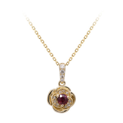 Collana in oro con Rubino Mozambico AAA (CIRARI)
