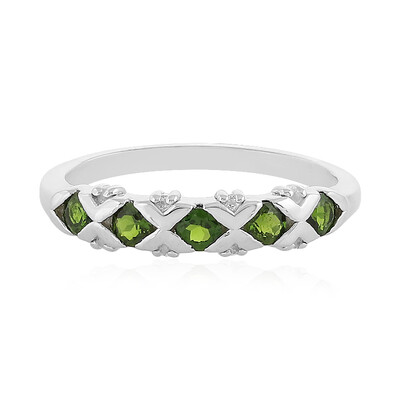 Anello in argento con Diopside Russo