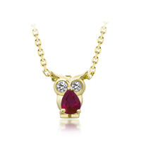 Collana in oro con Rubino Mozambico AAA (CIRARI)