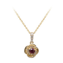 Collana in oro con Rubino Mozambico AAA (CIRARI)