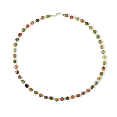 Collana in argento con Unakite