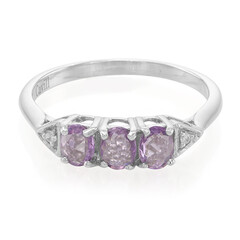 Anello in argento con Zaffiro Ceylon Porpora (non riscaldato)