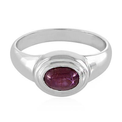Anello in argento con Rubino Stellato Channapatna
