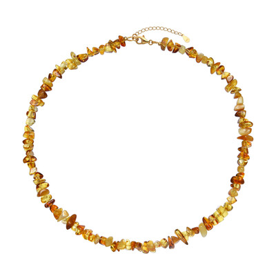 Collana in argento con Ambra Baltica Cognac