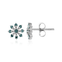 Orecchini in argento con Diamante Blu I3