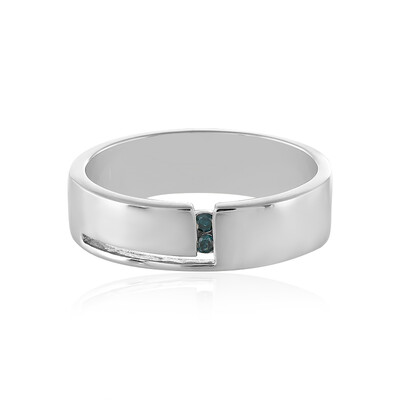 Anello da uomo in argento con Diamante Blu I3