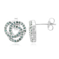Orecchini placcati in platino con Diamante Fancy