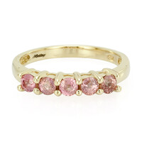Anello in oro con Zaffiro Padparadscha (non riscaldato)