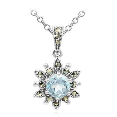 Collana in argento con Topazio Blu Cielo