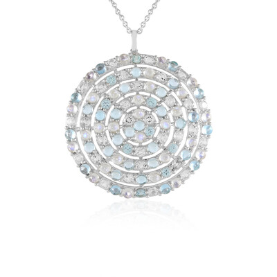 Collana in argento con Pietra di Luna Arcobaleno (KM by Juwelo)