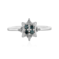 Anello in argento con Diamante Blu I3